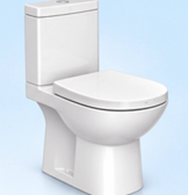 Ceramic western toilet with seat and lid used in portable toilet
